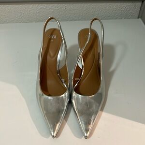 Zara metallic heels